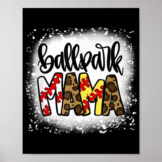 Womens Mom Life Softball Baseball Mothers Day Poster (Front)