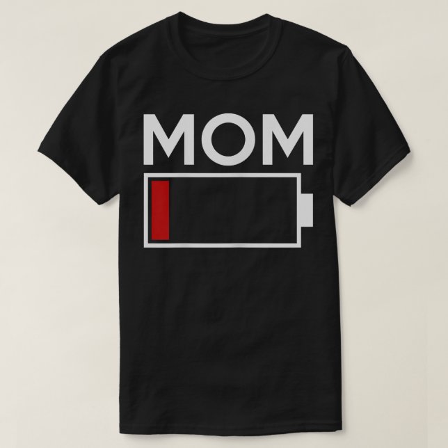 Womens Mom Low Battery Energy  T-Shirt (Design Front)