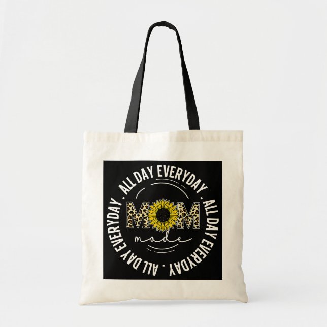 Womens Mom Mode All Day Everyday leopard mother's Tote Bag (Front)