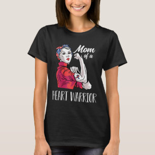 Womens Mom Of A Heart Warrior Chd Heart Disease T-Shirt