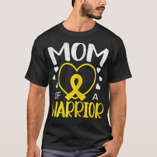 Womens Mom Of A Warrior Childhood Cancer Awareness T-Shirt