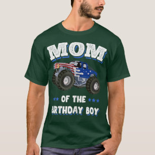 Womens Mom Of The Birthday Boy Fathers Monster Tru T-Shirt