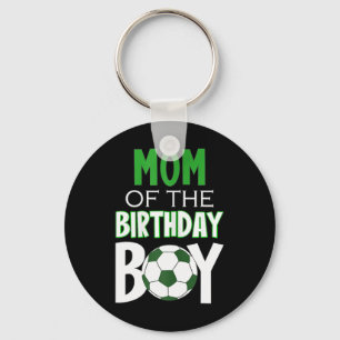 Womens Mom Of The Birthday Boy Soccer Mom Keychain
