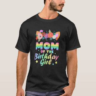 Womens Mom Of The Birthday Of Girl Magical Unicorn T-Shirt