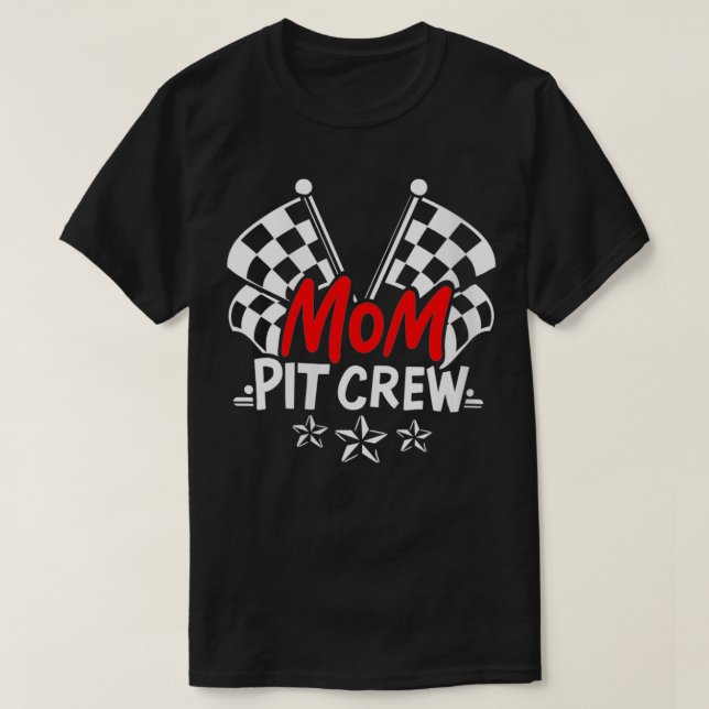 Womens Mom Pit Crew VNeck  T-Shirt (Design Front)