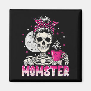 Womens Momster Skull Mom Coffee Lover Halloween Me Magnet