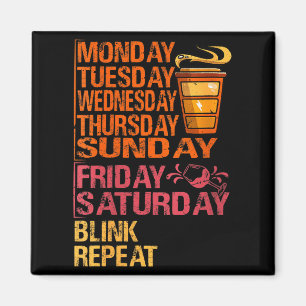 Womens Monday Coffee Friday Wine - Funny Week - Pa Magnet