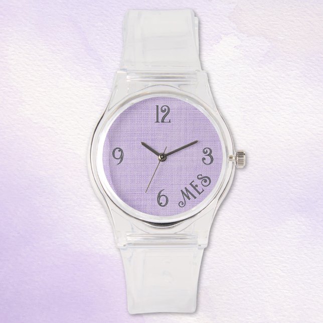 Women's Monogram Lavender Clear Silicone Watch (Creator Uploaded)