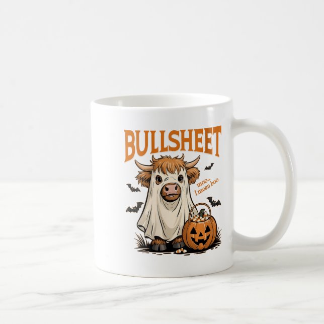Womens Moo... I Mean Boo Bullsheet Highland Cow Gh Coffee Mug (Right)