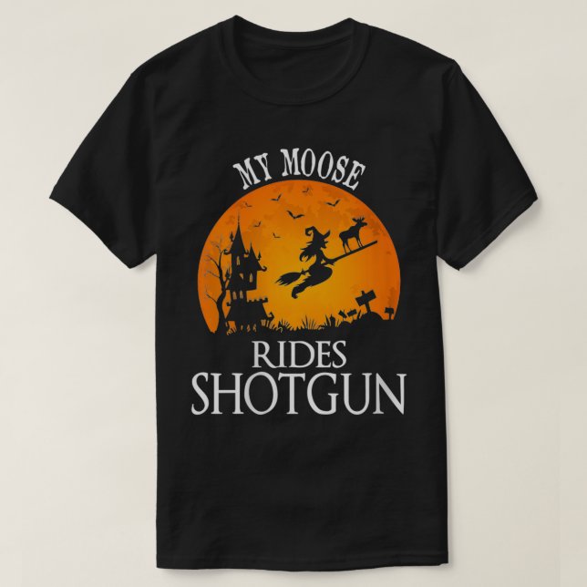 Womens Moose Rides Shot animal Lover Party VNeck  T-Shirt (Design Front)
