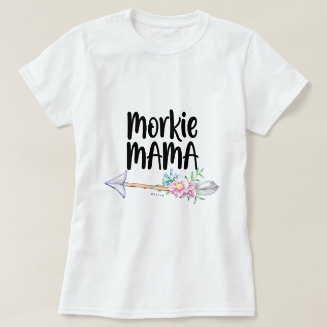 Womens Morkie Mama Cute Dog Lover Mom Yorkshire Te T-Shirt (Design Front)
