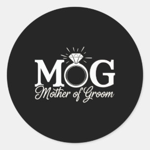 Womens Mother Of The Groom Mob Mog Mom Wedding Bac Classic Round Sticker