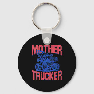 Women's mother trucker mom of boys monster truck keychain