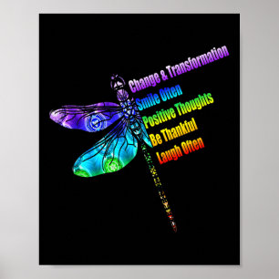 Womens Motivational Insration Gift Dragonfly  Poster