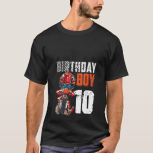 Womens Motocross Mx 10th 10 Year Old Dirt Bike Bi T-Shirt