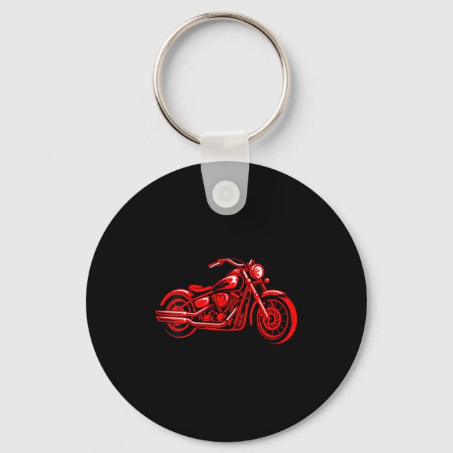 Women's Motorcycle Heart Biker Valentines Day Ride Keychain (Front)