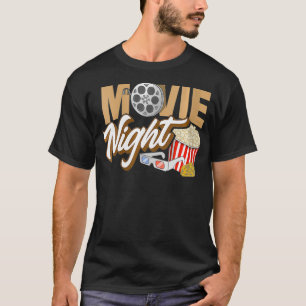 Womens Movie Night Popcorn Movies Cinema Family V T-Shirt