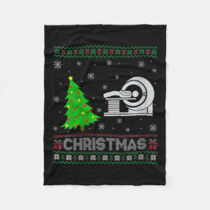 Womens Mri Tech Xmas Tree Lighting Ugly Christmas  Fleece Blanket