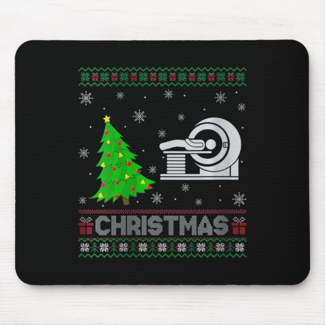 Womens Mri Tech Xmas Tree Lighting Ugly Christmas  Mouse Pad (Front)