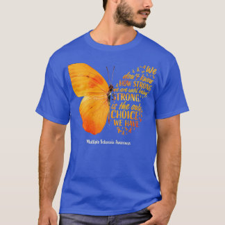 Womens MS Butterfly Orange Ribbon Multiple Scleros T-Shirt