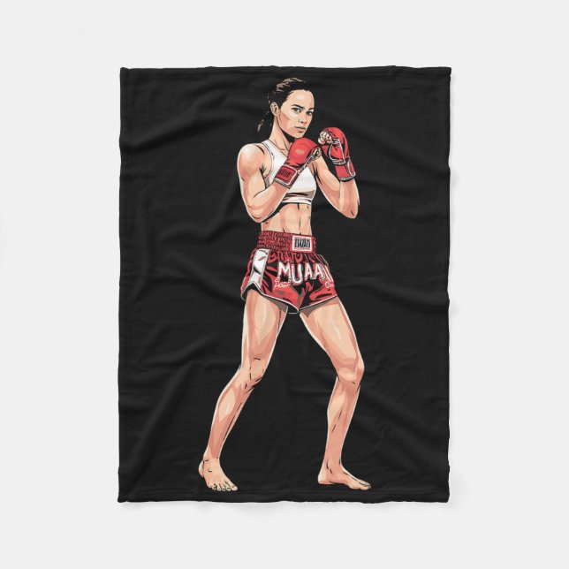 Women's Muay Thai Training  Fleece Blanket (Front)