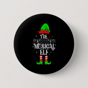 Womens Musical Elf Xmas Christmas Matching Family  2 Inch Round Button