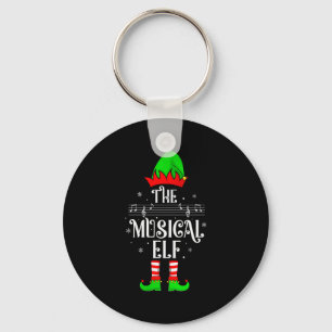 Womens Musical Elf Xmas Christmas Matching Family  Keychain
