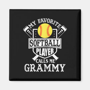 Womens My Favorite Softll Player Calls Me Grammy O Magnet