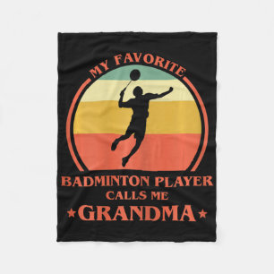 Womens My Favourite Badminton Player Calls Me Gran Fleece Blanket