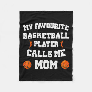 Womens my favourite basketball player calls me mom fleece blanket