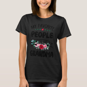Womens My Favourite People Call Me Grandma Flower T-Shirt