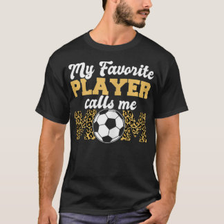 Womens My favourite player calls me Mom Leopard So T-Shirt