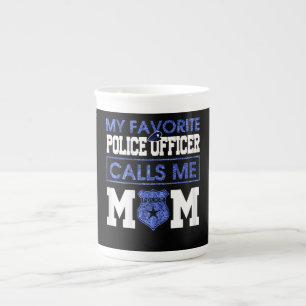 Womens My Favourite Police Officer Calls Me Mom Bone China Mug