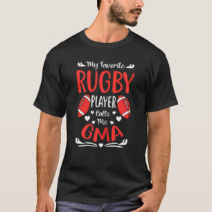 Womens My Favourite Rugby Player Calls Me Gma Moth T-Shirt