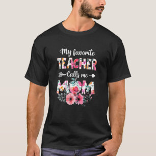 Womens My Favourite Teacher Calls Me Mom Baseball T-Shirt