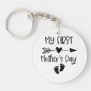 Womens My First Mother's Day For New Mom Pregnancy Keychain