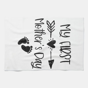 Womens My First Mother's Day For New Mom Pregnancy Kitchen Towel