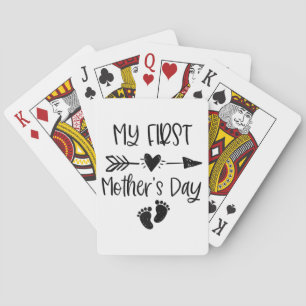 Womens My First Mother's Day For New Mom Pregnancy Playing Cards