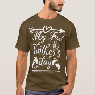 Womens My First Mother's Day Pregnancy Announcemen T-Shirt