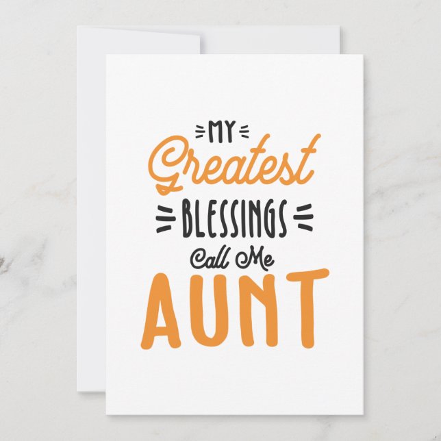 Womens My Greatest Blessings Call Me Aunt Invitation (Front)