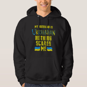 Womens My husband Is Ukrainian Ukraine Flag Ukrain Hoodie