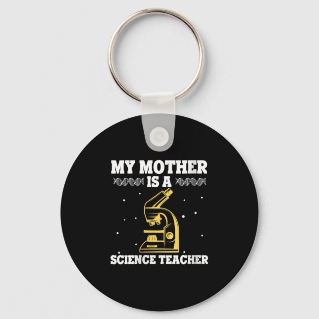 Womens My Mother Is Science Teacher Proud Stem Mom Keychain (Front)