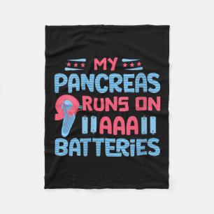 Womens My Pancreas Runs On Aaa Batteries V-neck  Fleece Blanket