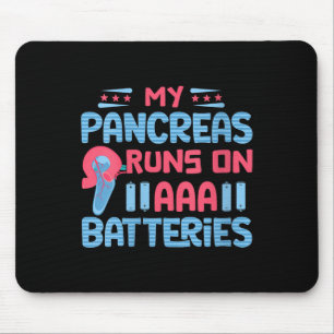 Womens My Pancreas Runs On Aaa Batteries V-neck  Mouse Pad