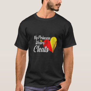 Womens My Princess Wears Cleats Softball Mom Baseb T-Shirt