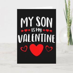 Womens My Son Is My Valentine Shirt Mom Dad Valent Card