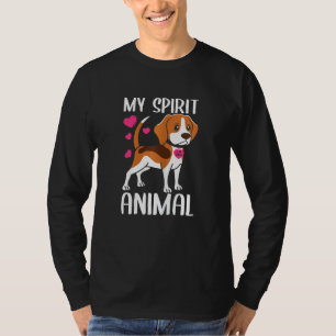 Womens My Spirit Animal Beagle Dog I Love Mom Neck T-Shirt