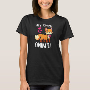 Womens My Spirit Animal Fox I Love Mom Necklace He T-Shirt