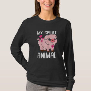 Womens My Spirit Animal Pig I Love Mom Necklace He T-Shirt