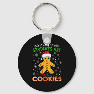 Womens My Students Are Smart Cookies Christmas Gin Keychain